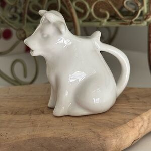 Small White Ceramic Cow Creamer
